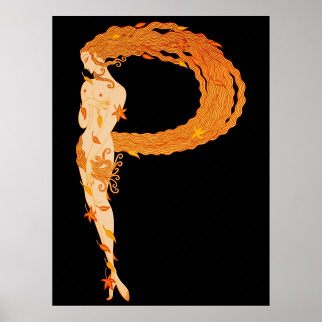 Erté - The Letter P from the Alphabet Suite, 1976 Poster (Front)