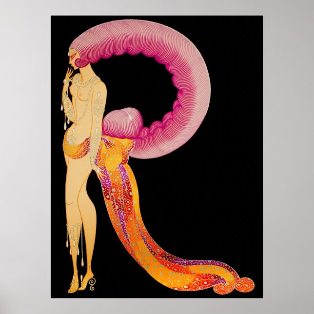 Erté - The Letter R from the Alphabet Suite, 1976 Poster (Front)