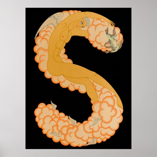 Erté - The Letter S from the Alphabet Suite, 1976 Poster (Front)