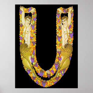 Erté - The Letter U from the Alphabet Suite, 1976 Poster