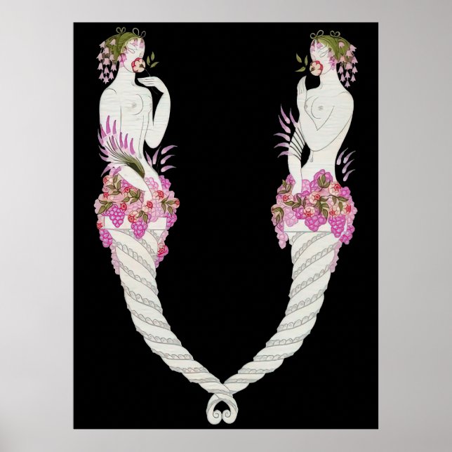 Erté - The Letter V from the Alphabet Suite, 1976 Poster (Front)