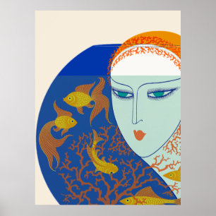 Erté - The Twenties Remembered Suite, Fish Bowl Poster