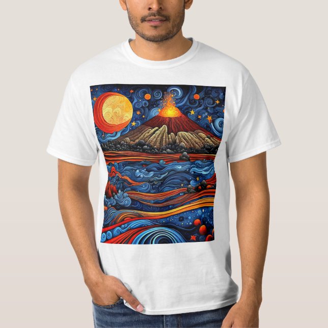 Erupting Oceanic Volcano T-Shirt (Front)