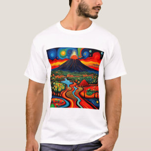 Erupting volcano at night 10 T-Shirt