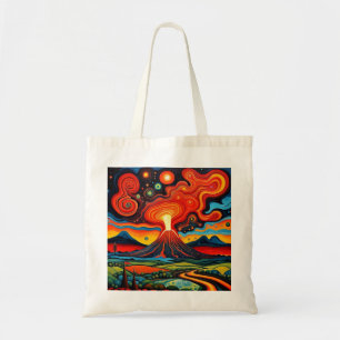 Erupting volcano at night 7 tote bag
