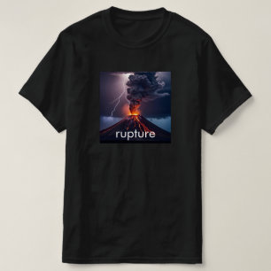 Erupting Volcano + Lightning - Personalised Black T-Shirt