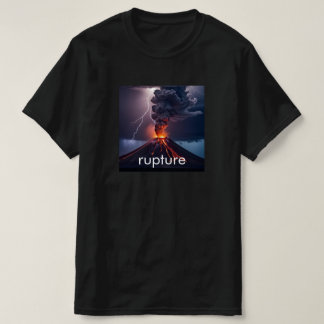 Erupting Volcano + Lightning - Personalized Black T-Shirt