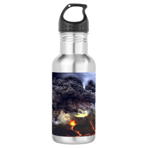 Erupting Volcano on Mountain 532 Ml Water Bottle