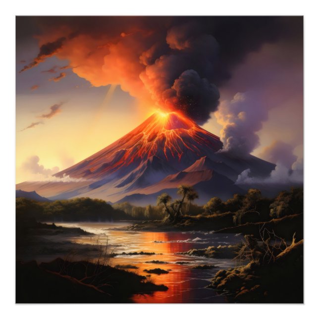 Erupting Volcano Photo Print (Front)