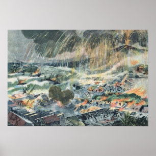 Eruption of a Volcano on Martinique Poster