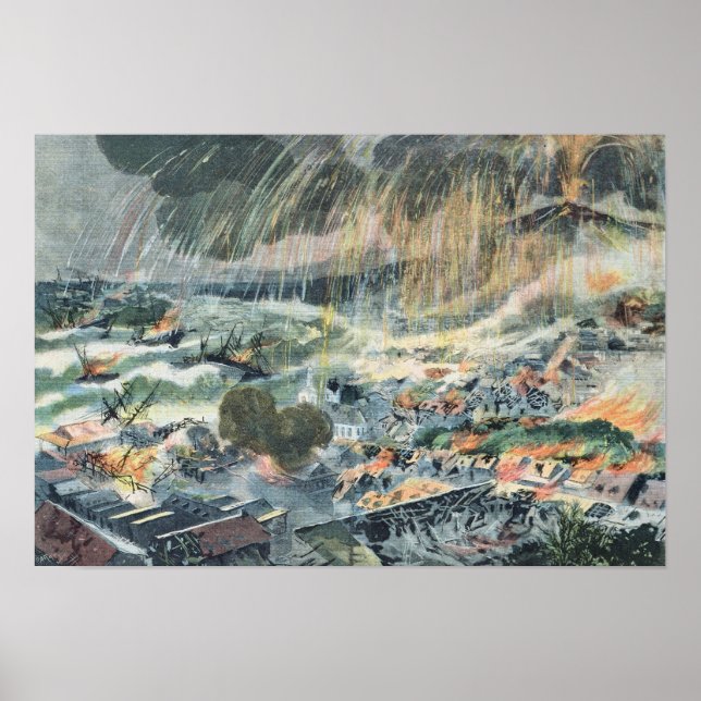 Eruption of a Volcano on Martinique Poster (Front)