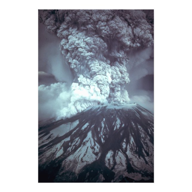 Eruption of Mount Saint Helens Stratovolcano 1980 Photo Print (Front)