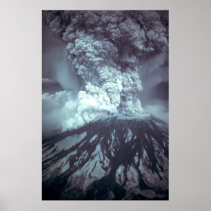 Eruption of Mount Saint Helens Stratovolcano 1980 Poster