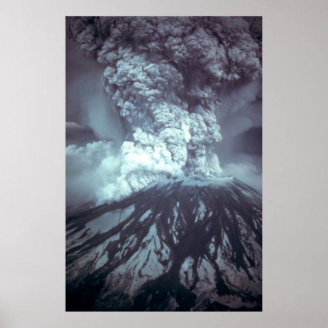 Eruption of Mount Saint Helens Stratovolcano 1980 Poster (Front)