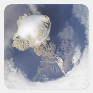 Eruption of Sarychev volcano Square Sticker
