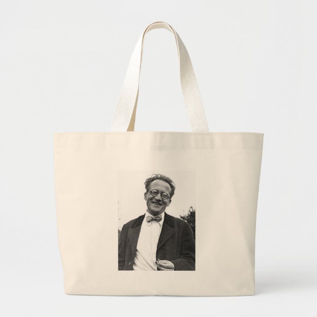erwin schrodinger large tote bag (Front)