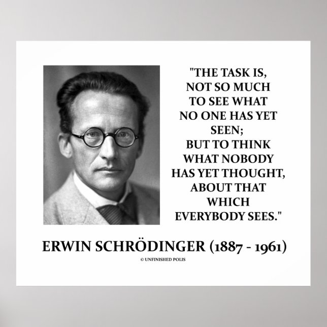 Erwin Schrödinger Task Think Nobody Yet Thought Poster (Front)