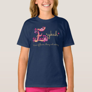 Erykah girls name meaning E monogram hearts T-Shirt