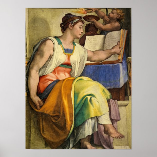 Erythraean Sibyl by Michelangelo Poster (Front)