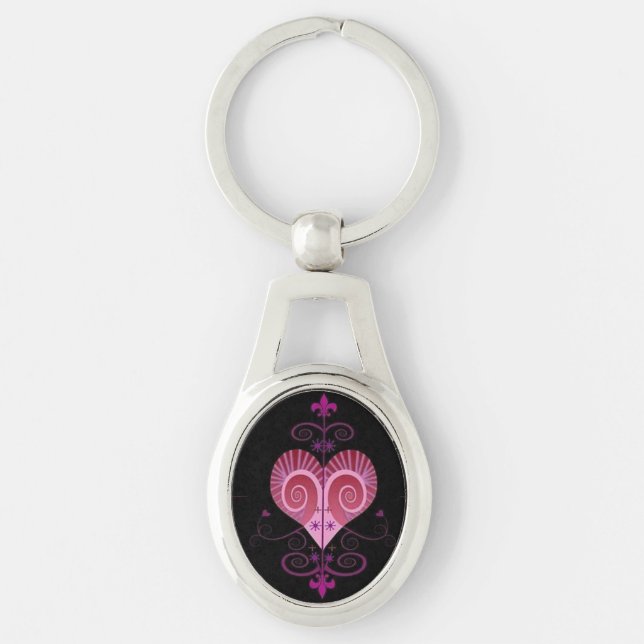 ERZULI FREDA DAHOMEY VEVE SECRET VODOU GEOMETRY KEY RING (Front)