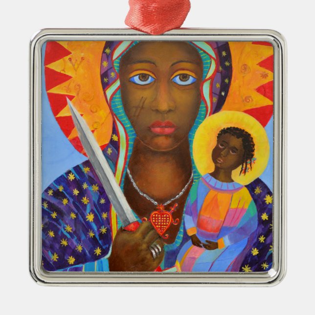 Erzulie Dantor Black Madonna Voodoo New Orleans Metal Ornament (Front)