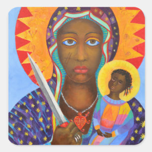 Erzulie Dantor Black Madonna Voodoo New Orleans Square Sticker
