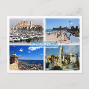 ES Alicante - Skyline - Postiguet beach - Explanad Postcard