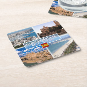 ES Balearic Islands - Mallorca - Palma - Square Paper Coaster