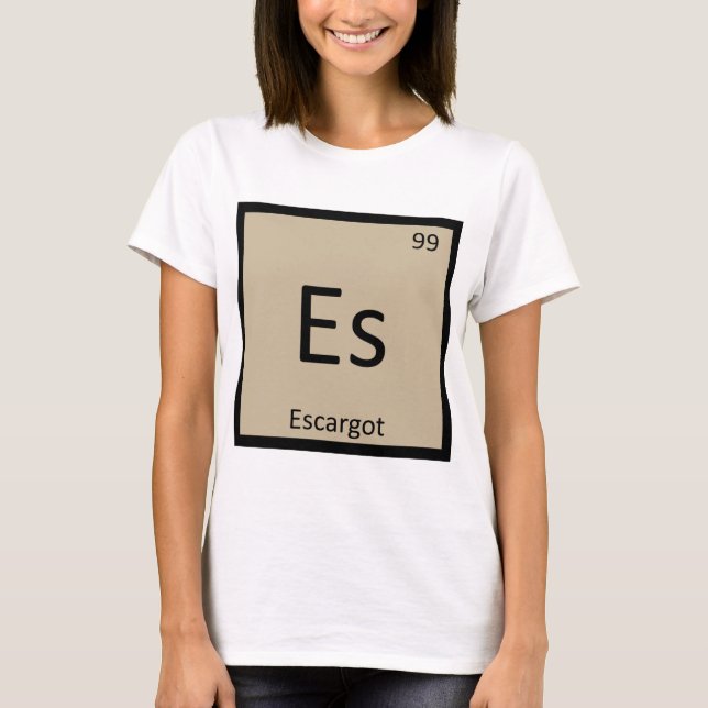 Es - Escargot Chemistry Periodic Table Symbol T-Shirt (Front)