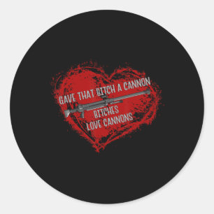 Es Love Cannons Funny Adult Meme Gamer Anime Classic Round Sticker