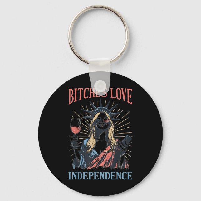 Es Love Independence Funny 4th Of July Retro  Key Ring (Front)