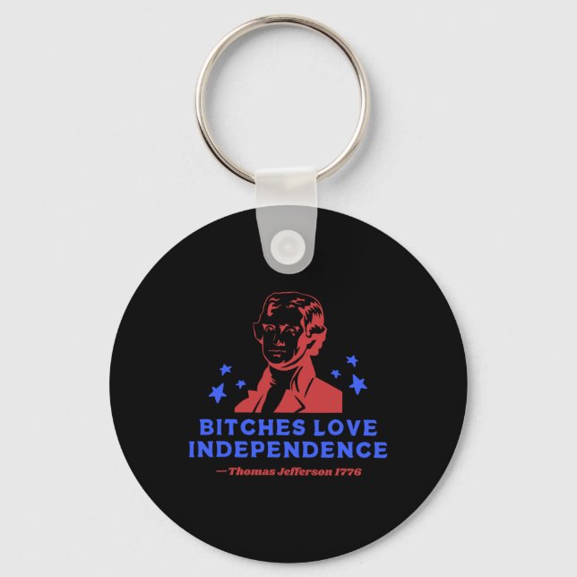 Es Love Independence Funny 4th Of July Thomas Jeff Key Ring (Front)