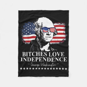 Es Love Independence George Washington 4th Of July Fleece Blanket