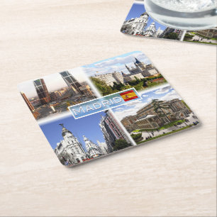 ES Madrid - Puerta de Europa - plaza de Castilla - Square Paper Coaster
