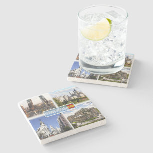 ES Madrid - Puerta de Europa - plaza de Castilla - Stone Coaster
