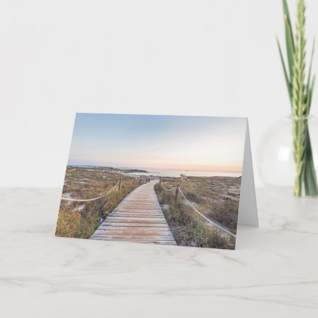 Es Pujols Beach at Dawn Card (Front)