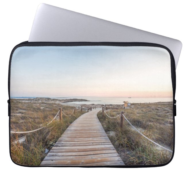 Es Pujols Beach at Dawn Laptop Sleeve (Front)