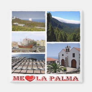 ES - Spain - La Palma - I Love - Collage Mosaic Magnet
