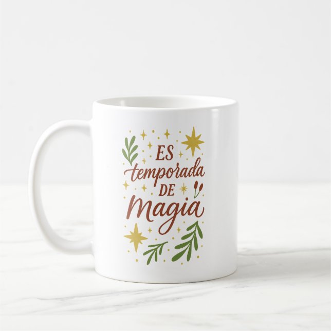 Es Temporada de Magia ✨ | Festive Botanical Coffee Mug (Left)
