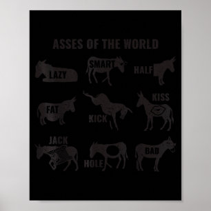 Es The World Funny Lazy Smart Half Fat Kick Kiss Poster