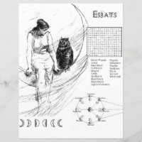 Esbat Moon Magick Word Search Colouring Page Paper