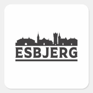 Esbjerg Denmark City Skyline Cityscape Travel Gift Square Sticker