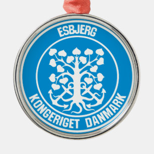 Esbjerg Round Emblem Metal Ornament