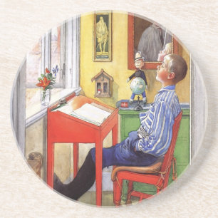 Esbjorn Doing His Homework by Carl Larsson Coaster