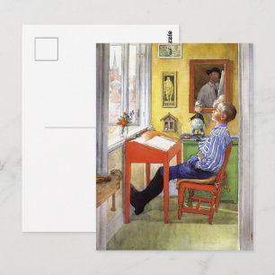 Esbjorn Doing His Homework by Carl Larsson Postcard