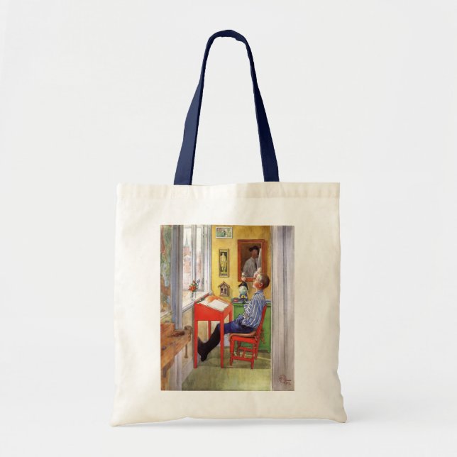 Esbjorn Doing His Homework by Carl Larsson Tote Bag (Front)