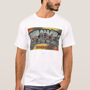 Escanaba, Michigan - Large Letter Scenes T-Shirt