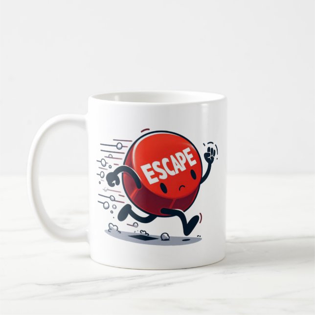 Escape button running coffee mug (Left)