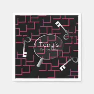 Escape Party Maze Keys Supplies Napkins