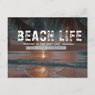Escape. Relax. Unwind. Beach Life Tropical Paradis Holiday Postcard